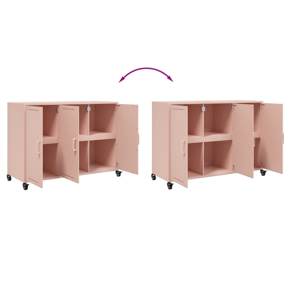 vidaXL Sideboard Rosa 100,5x39x72 cm Stahl