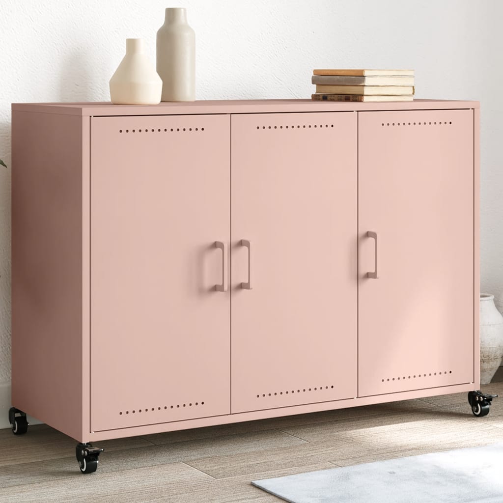 vidaXL Sideboard Rosa 100,5x39x72 cm Stahl