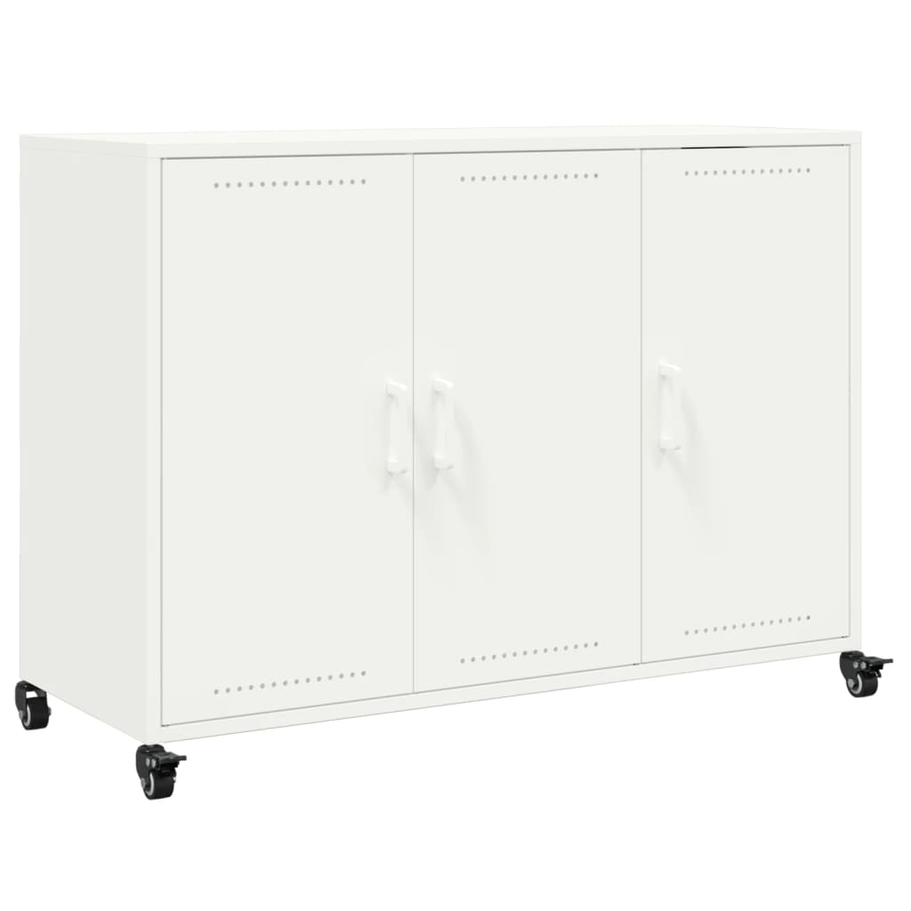 vidaXL Sideboard Weiß 100,5x39x72 cm Stahl