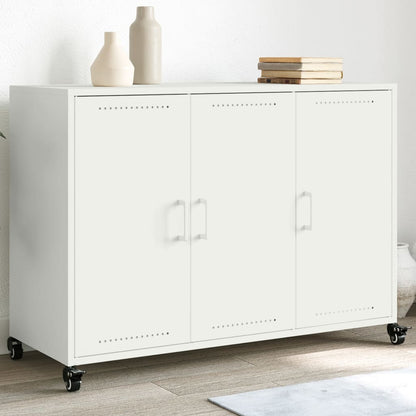 vidaXL Sideboard Weiß 100,5x39x72 cm Stahl