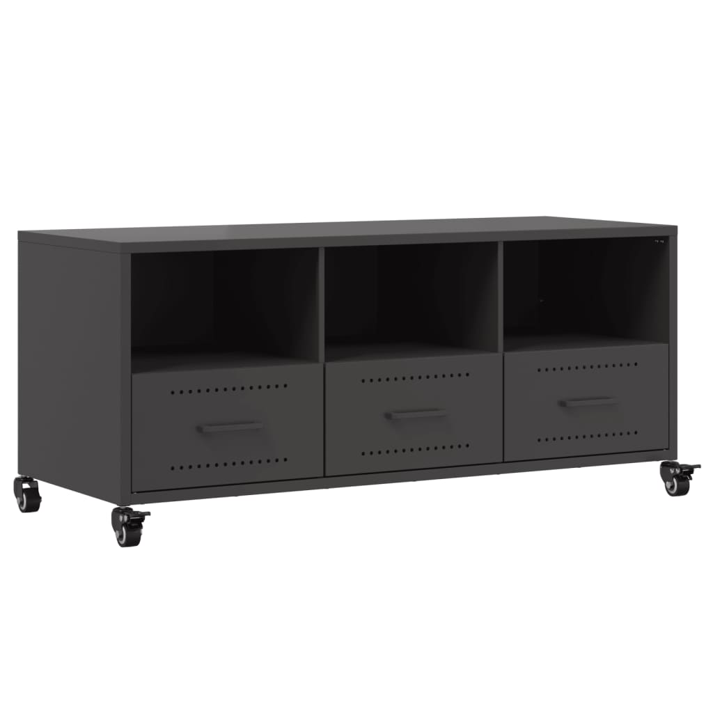 TV-Schrank Schwarz 100,5x39x43,5 cm Stahl