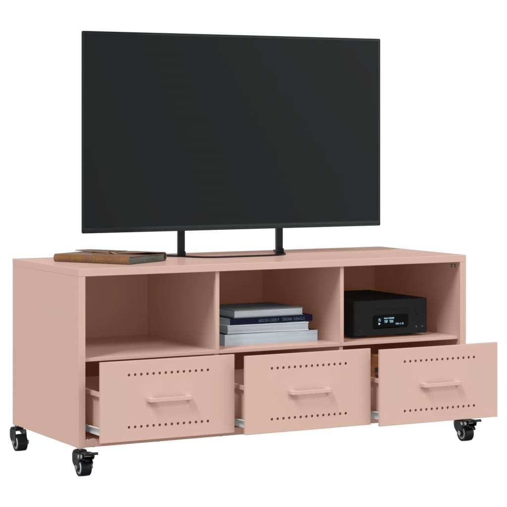 TV-Schrank Rosa 100,5x39x43,5 cm Stahl