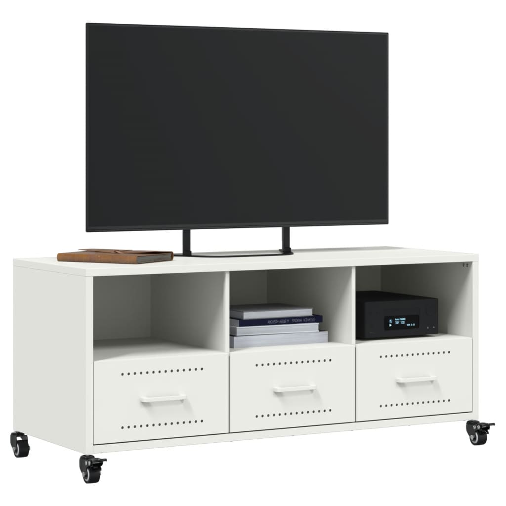 TV-Schrank Weiß 100,5x39x43,5 cm Stahl