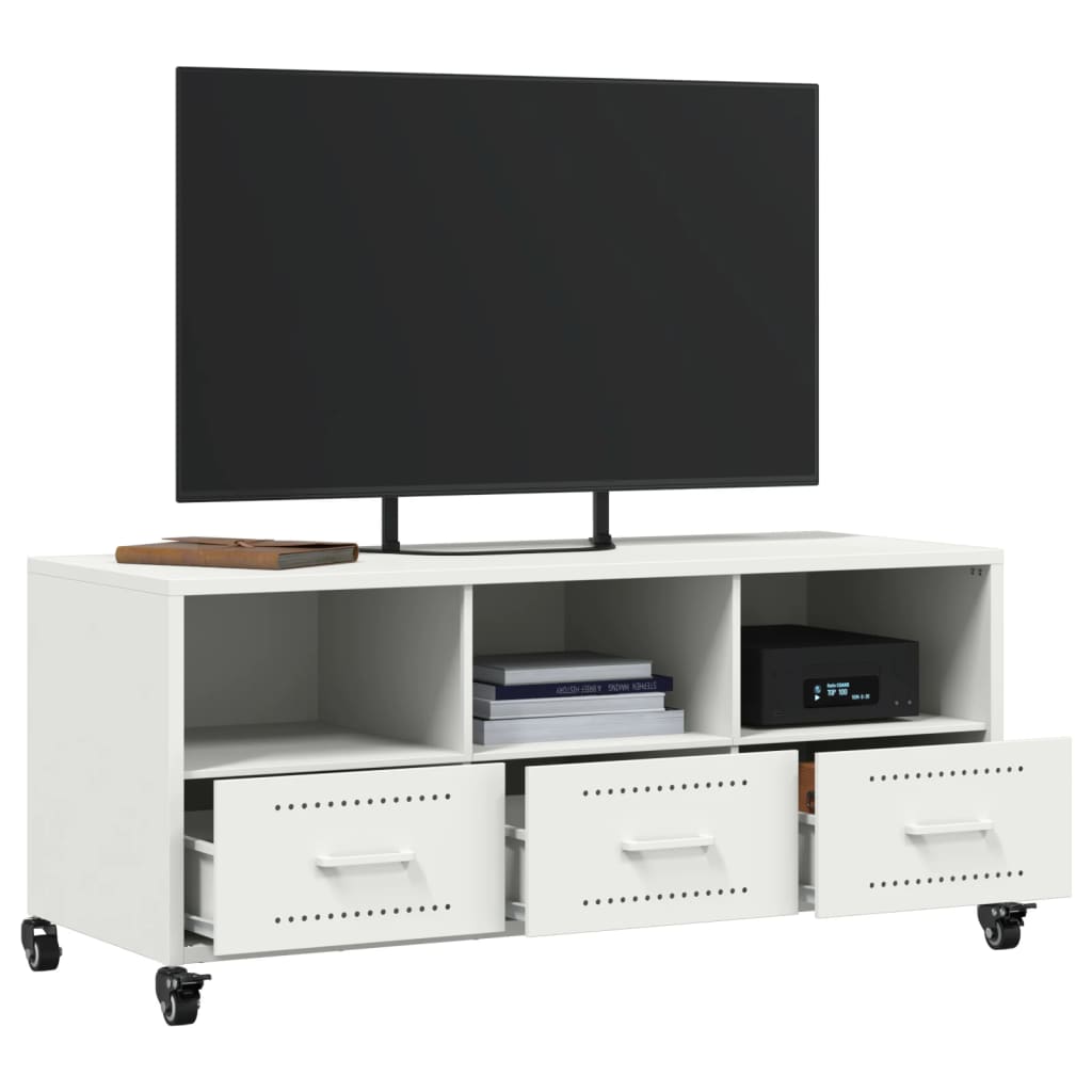 TV-Schrank Weiß 100,5x39x43,5 cm Stahl