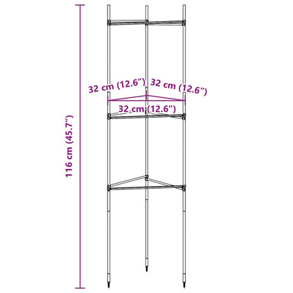 Tomatenkäfig 2 Stk. 116 cm Stahl und PP