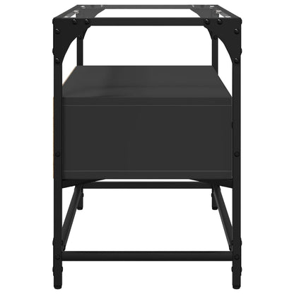 TV-Schrank mit Glasplatte Schwarz 60x35x51 cm Holzwerkstoff