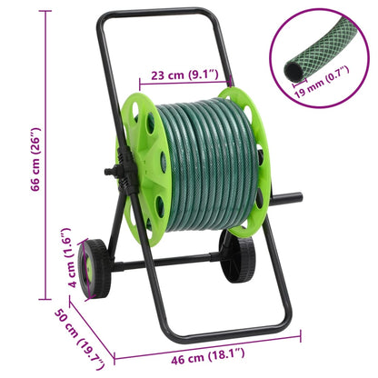 Schlauchwagen mit Schlauchanschluss-Set 0,75" 30 m PVC Grün