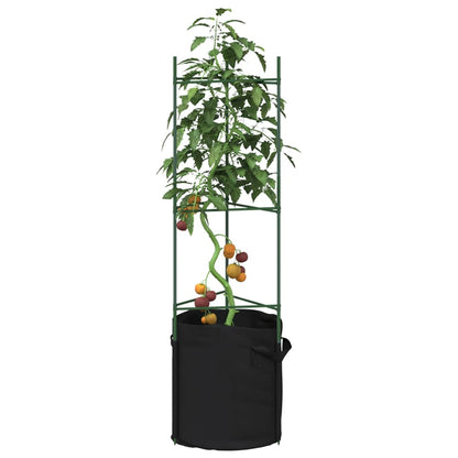 Tomatenkäfige mit Pflanzsäcken 6 Stk. 116 cm Stahl und PP