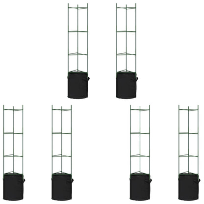 Tomatenkäfige mit Pflanzsäcken 6 Stk. 154 cm Stahl und PP