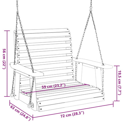 Garten-Hängestuhl mit Metallketten Braun Massivholz Tanne