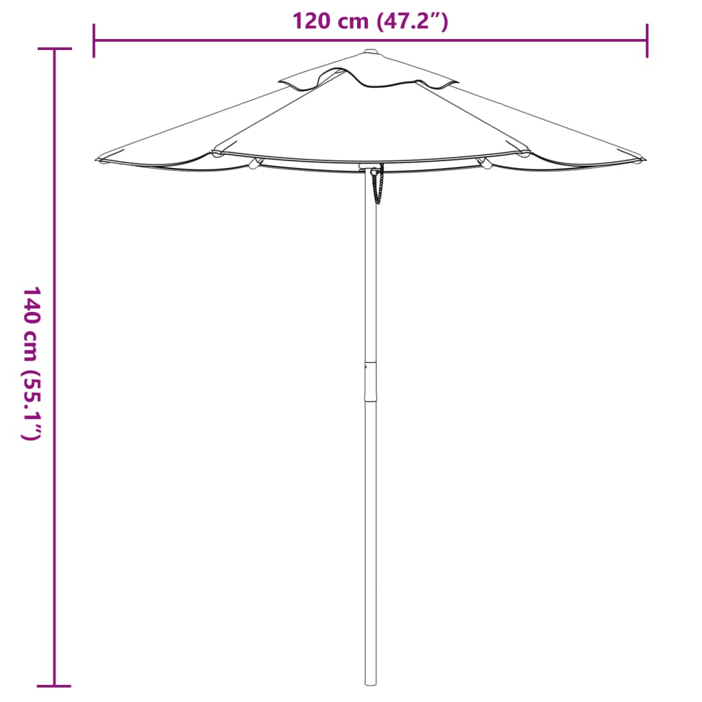 Sonnenschirm für Kinder mit Holzmast Ø120x140 cm