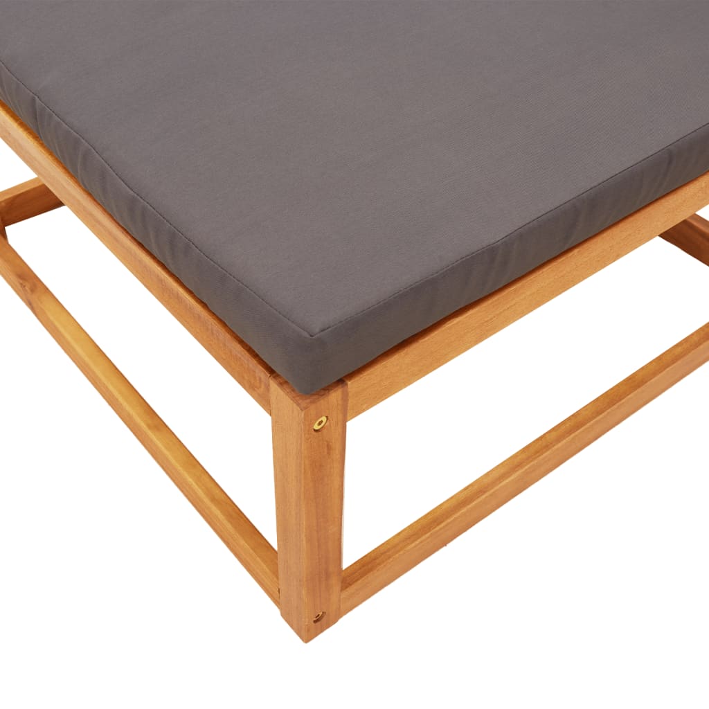 3-tlg. Gartensofa-Set mit Kissen Holz Akazie & Rattan