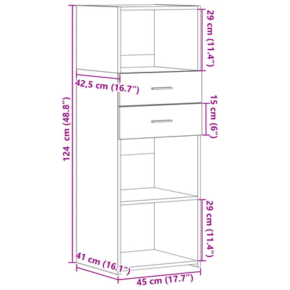 Highboard Räuchereiche 45x42,5x124 cm Holzwerkstoff