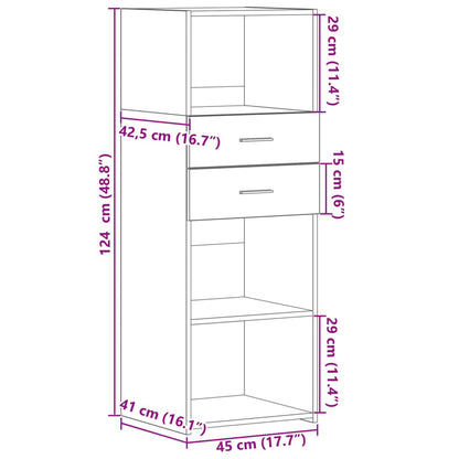 Highboard Braun Eichen-Optik 45x42,5x124 cm Holzwerkstoff