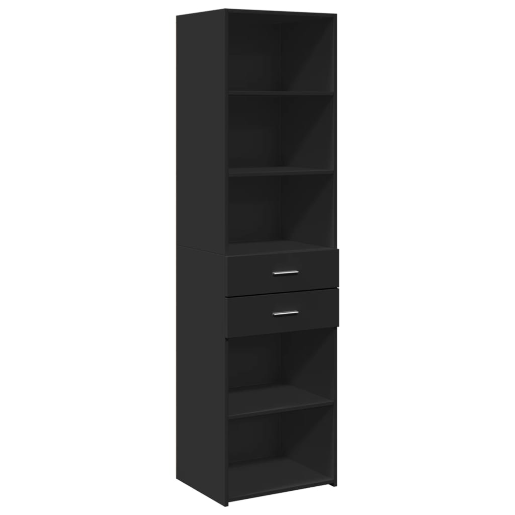 Highboard Schwarz 50x42,5x185 cm Holzwerkstoff