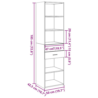 Highboard Schwarz 50x42,5x185 cm Holzwerkstoff