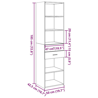 Highboard Räuchereiche 50x42,5x185 cm Holzwerkstoff