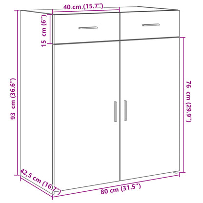 vidaXL Sideboard Braun Eichen-Optik 80x42,5x93 cm Holzwerkstoff