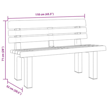 Gartenbank Weiß 110x52x71 cm Polypropylen