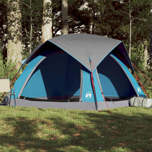 Campingzelt 4 Personen Blau Wasserdicht