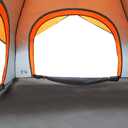 Campingzelt 4 Personen Grau und Orange Wasserdicht