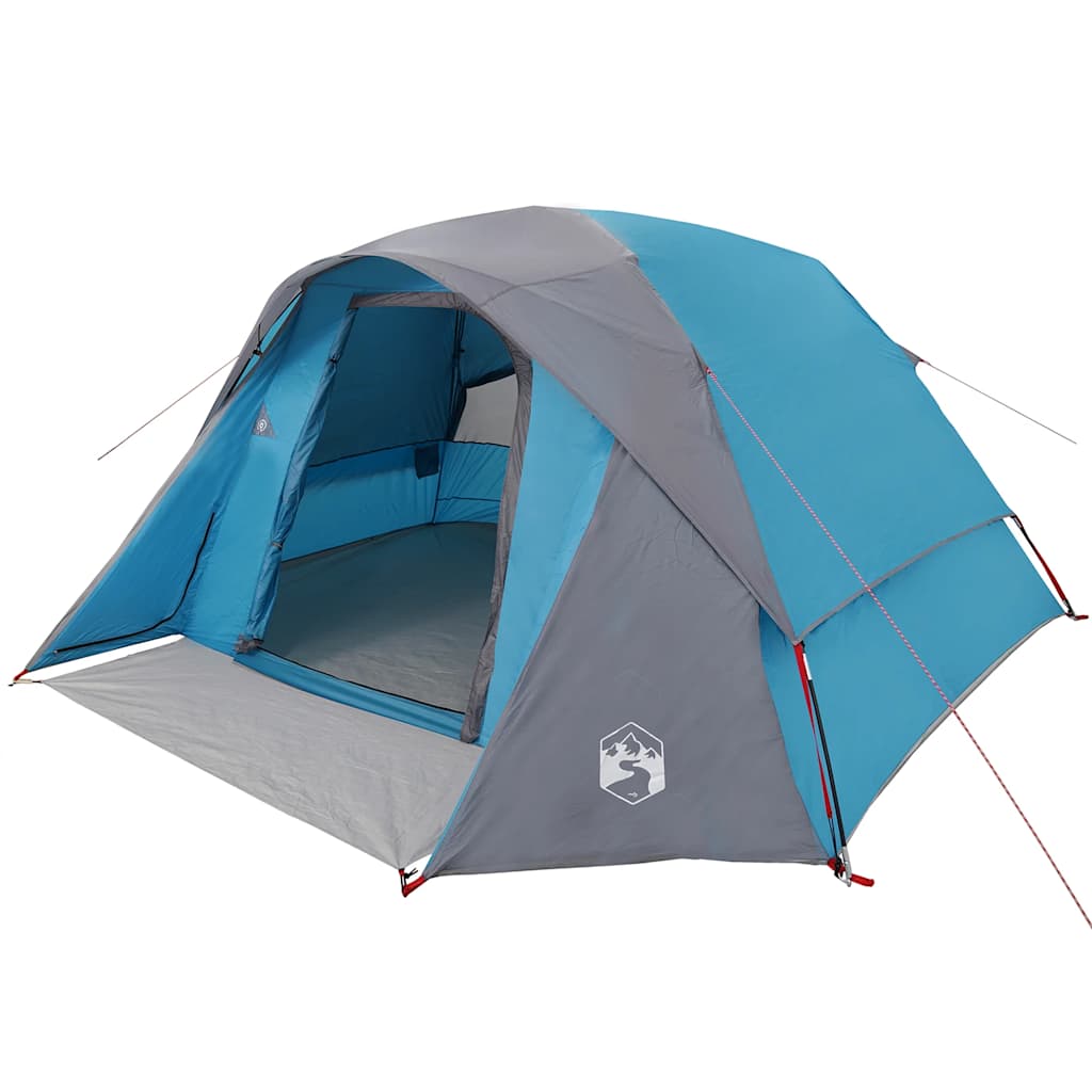 Campingzelt 4 Personen Blau Wasserdicht