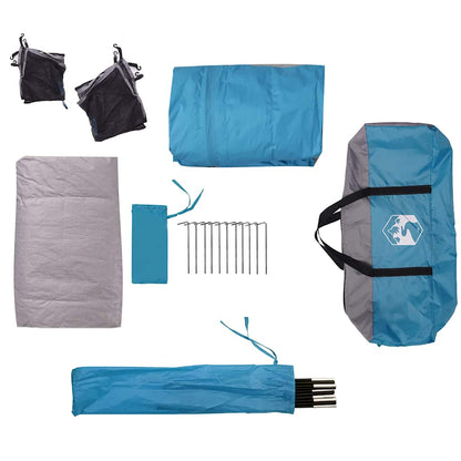 Familienzelt für 6 Personen Blau Wasserdicht