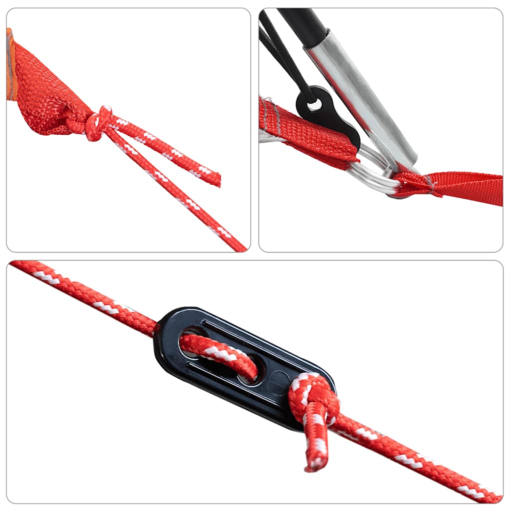 Campingzelt 5 Personen Grau und Orange Wasserdicht