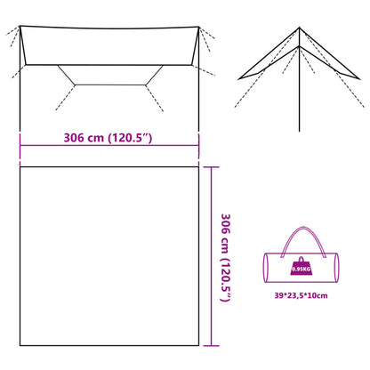 Tarp Tarnmuster 306x306 cm Wasserdicht