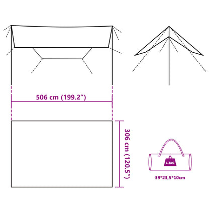 Tarp Olivgrün 506x306 cm Wasserdicht