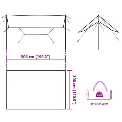 Tarp Braun 506x306 cm Wasserdicht