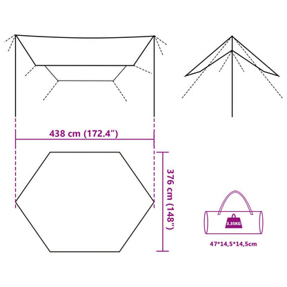 Tarp Olivgrün 438x376x212 cm Wasserdicht