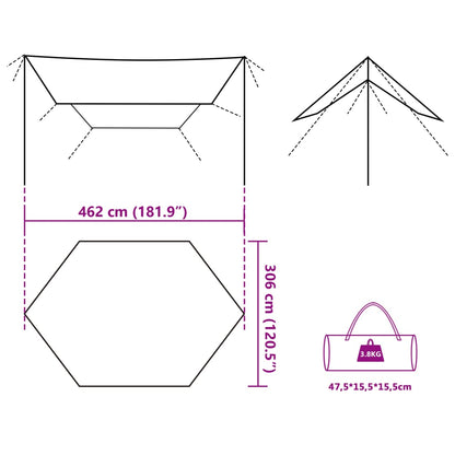 Tarp Olivgrün 462x306x211 cm Wasserdicht