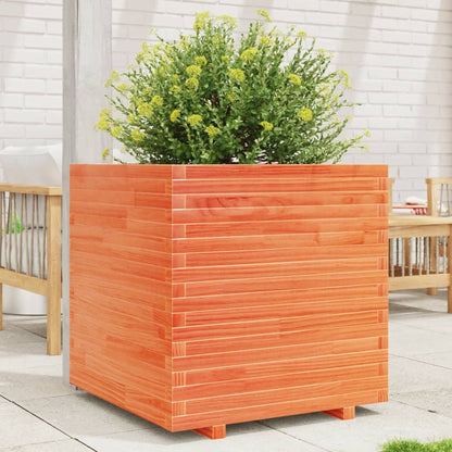 Pflanzkübel Wachsbraun 70x70x72 cm Massivholz Kiefer