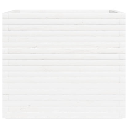 Pflanzkübel Weiß 80x80x72 cm Massivholz Kiefer