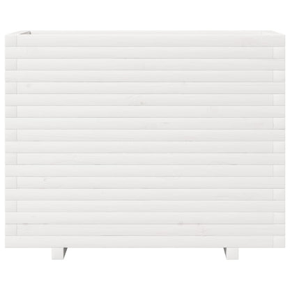 Pflanzkübel Weiß 90x40x72 cm Massivholz Kiefer