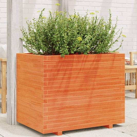 Pflanzkübel Wachsbraun 90x60x72 cm Massivholz Kiefer
