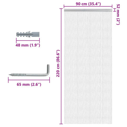 Türvorhang aus Ketten 90x220 cm Aluminium