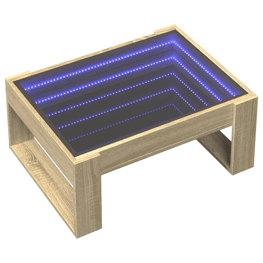 Couchtisch mit Infinity-LED Sonoma-Eiche 70x53x30 cm