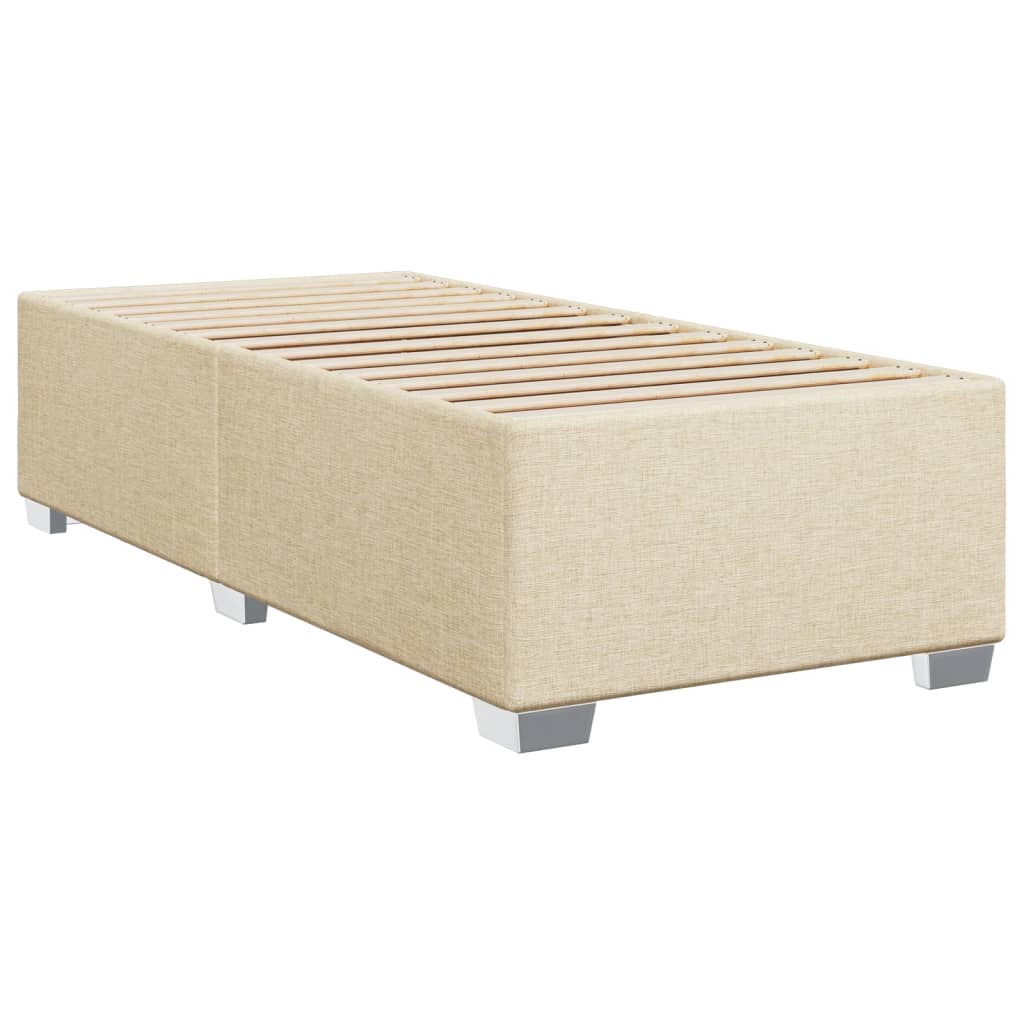 Bettgestell ohne Matratze Creme 90x190 cm Stoff