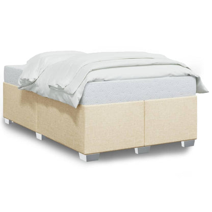 Bettgestell ohne Matratze Creme 120x190 cm Stoff