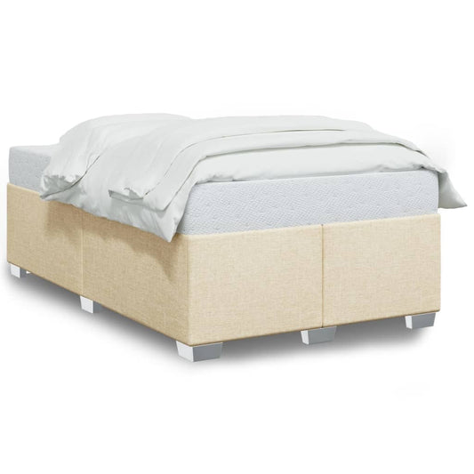 Bettgestell ohne Matratze Creme 120x190 cm Stoff