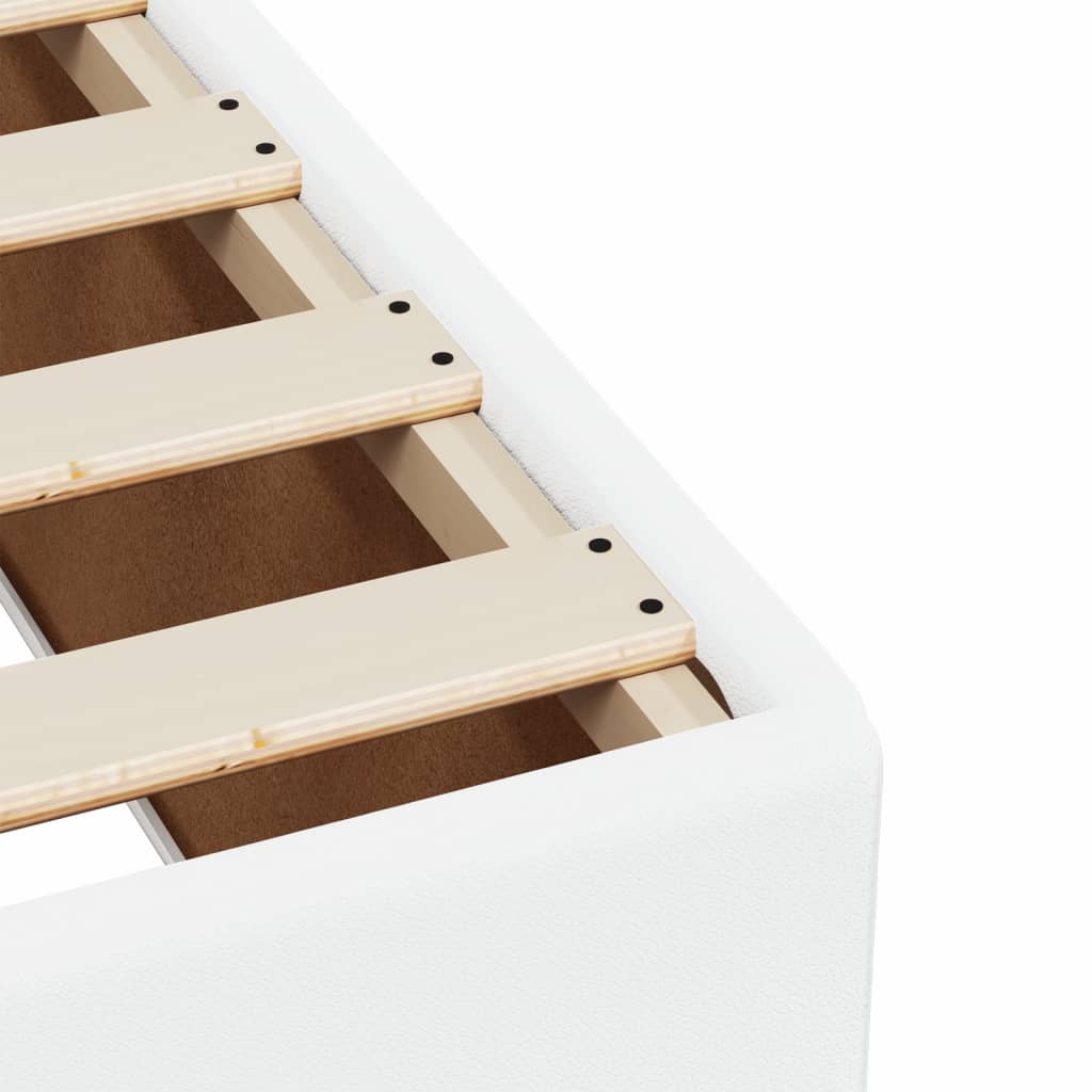 Bettgestell ohne Matratze Weiß 120x190 cm Kunstleder