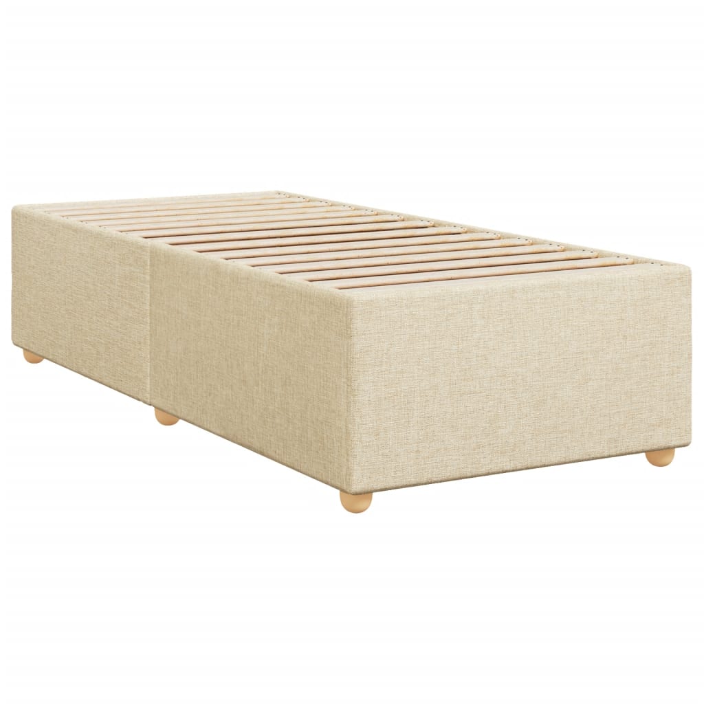 Bettgestell ohne Matratze Creme 90x190 cm Stoff