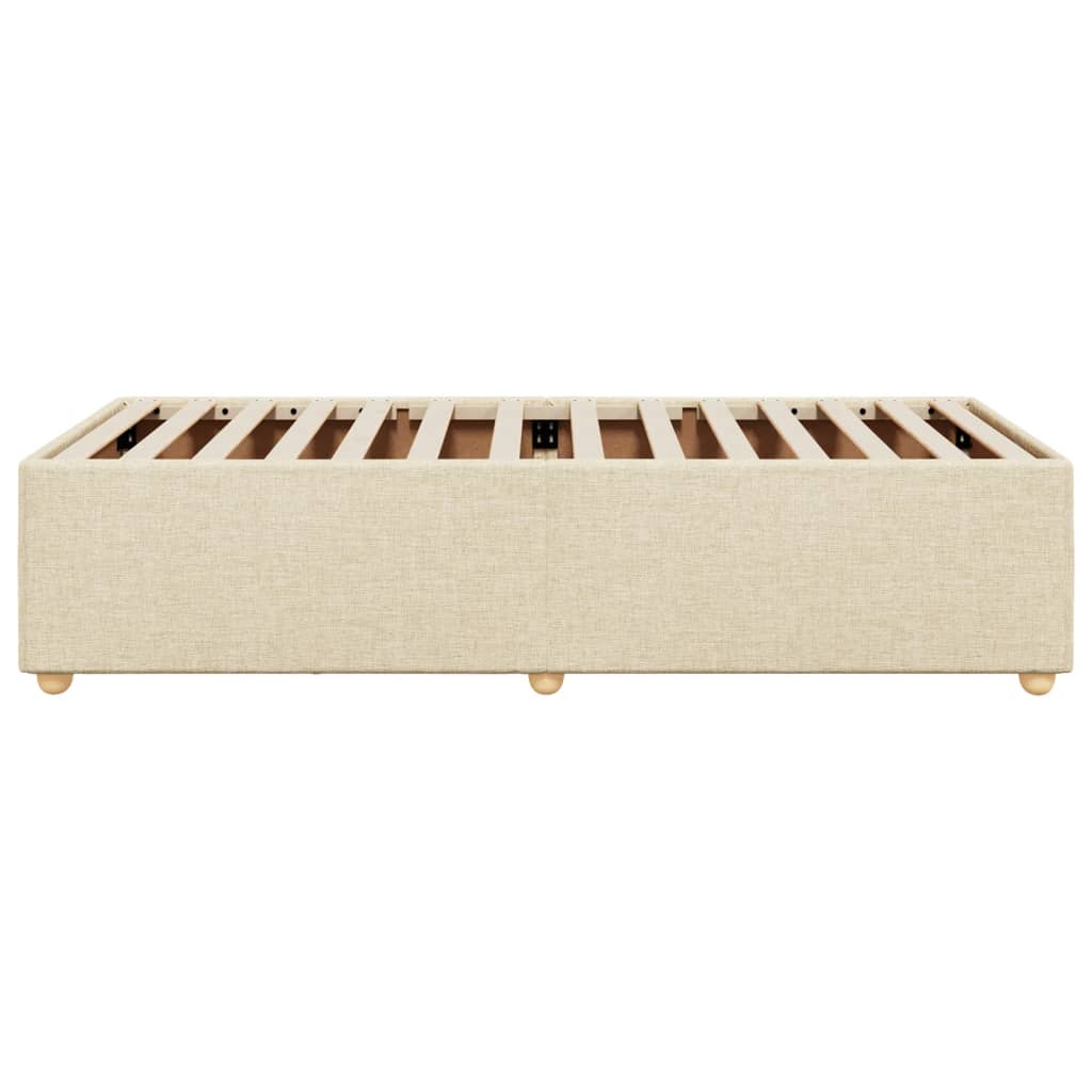 Bettgestell ohne Matratze Creme 90x190 cm Stoff