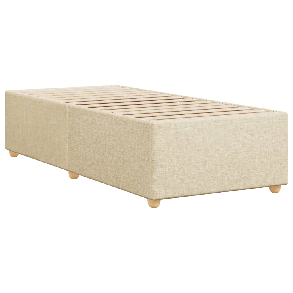Bettgestell ohne Matratze Creme 90x190 cm Stoff