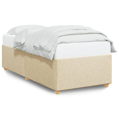 Bettgestell ohne Matratze Creme 90x190 cm Stoff