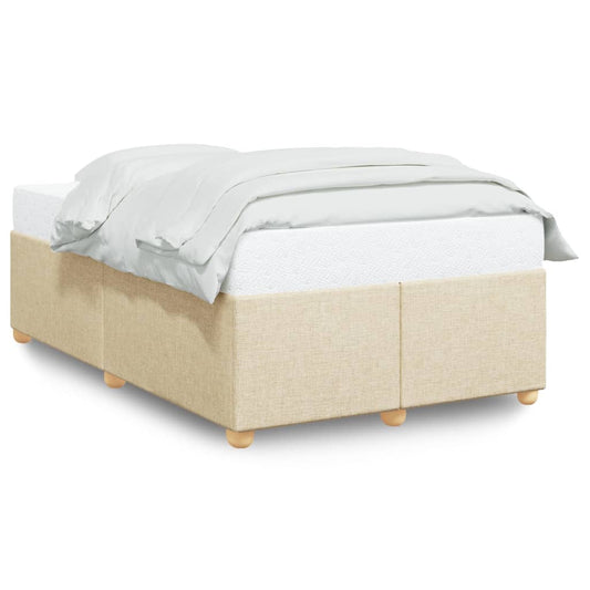 Bettgestell ohne Matratze Creme 120x190 cm Stoff