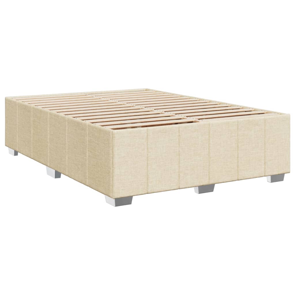 Bettgestell ohne Matratze Creme 140x190 cm Stoff