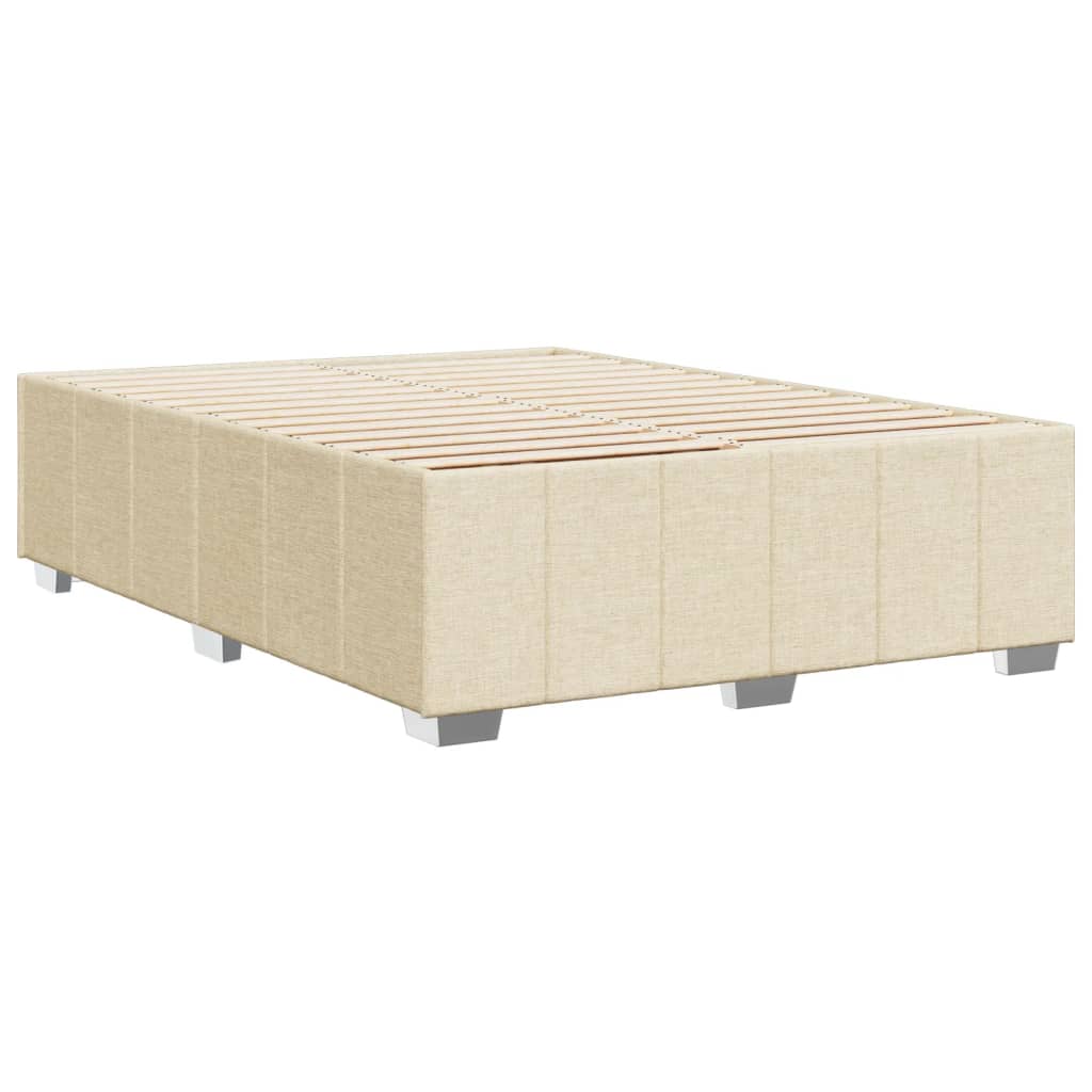 Bettgestell ohne Matratze Creme 140x190 cm Stoff